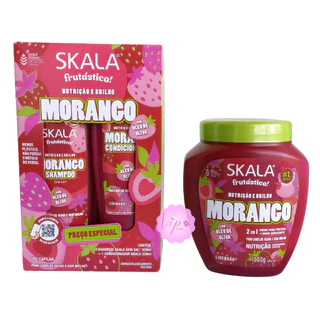 Kit Skala Morango Shampoo + Condicionador + Creme de Tratamento 2 em 1