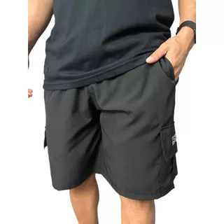 Bermuda Cargo Elastic Shorts Academia Bolso Lateral