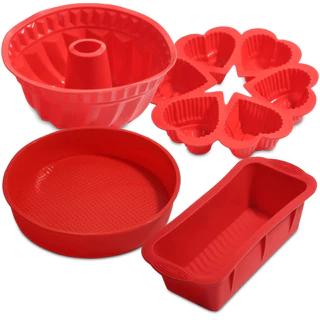 Kit 4 Forma de Silicone Para Bolo Pães e Doces Suporta Temperaturas de -30℃ Até 230℃