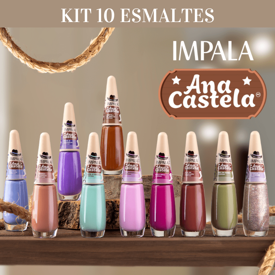 Kit 10 Esmaltes Nova Coleção Ana Castela IMPALA | Shopee Brasil