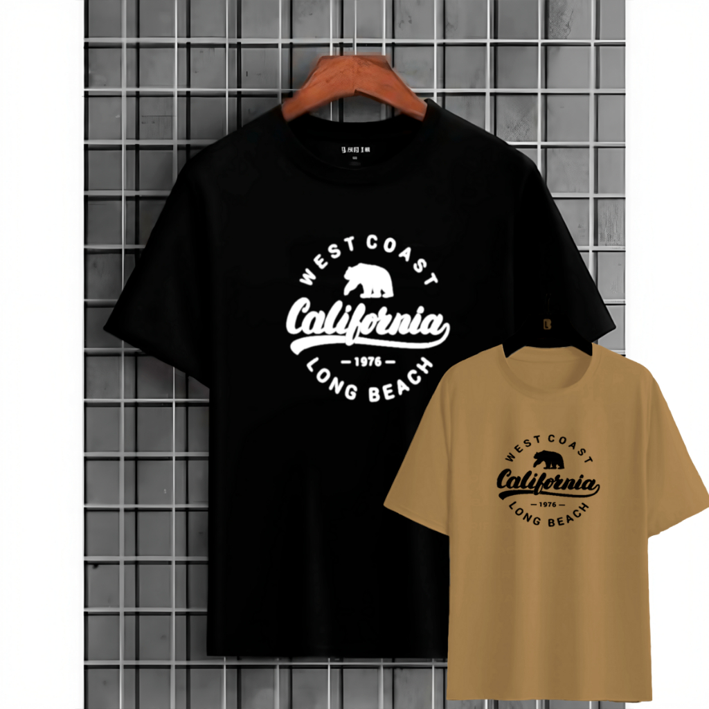 Camiseta Masculina California 100% Algodão 30.1 Kit Camisa Plus Size Streetwear Manga Curta