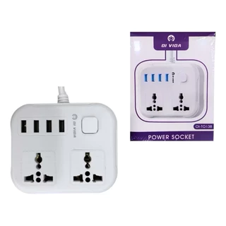 Régua Extensão com 2 Tomadas universal e 4 Usb com Cabo de 1.80 cm Bivolt