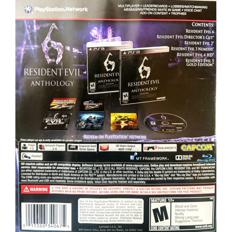 Resident evil 6 Anthology ps3 original , midia fisica Resident evil 6 Anthology ps3 original , midia fisica