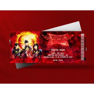 Ingresso Holográfico Personalizado BABYMETAL - Se o frete ficar alto, me chame no chat