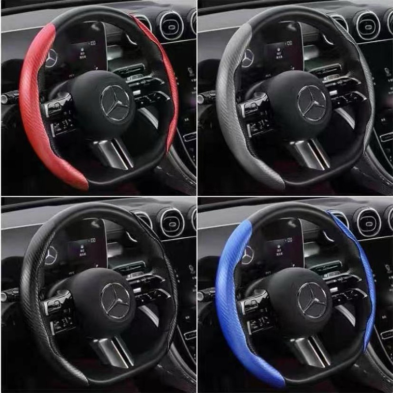 (JY-0098) Um par Capa do Volante universal Antiderrapante Fibra De Carbono De Decoração De Interiores Automóvel