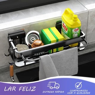 Suporte de cozinha Prateleira Organizador Sem Furo Com Adesivo Box