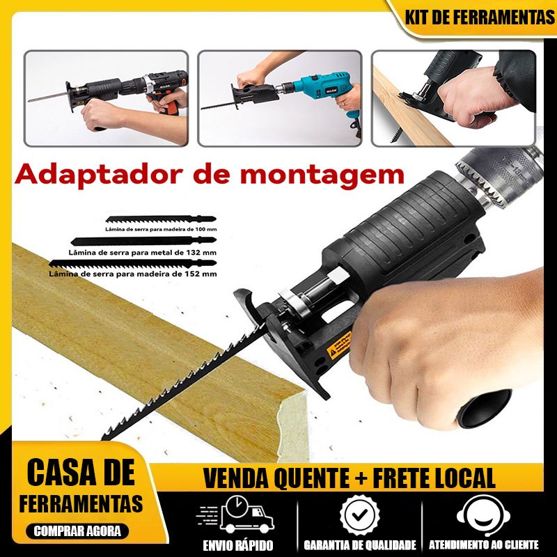 Adaptador Serra Sabre Tico Tico Para Furadeira E Parafusadeira-Cabeça de conversão de broca elétrica