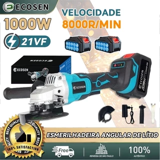 Esmerilhadeira Lixadeira Angular 820watts 115mm 4.1/2 8000rpm 220V-Bateria de lítio