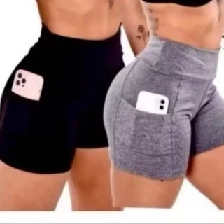 shorts com bolso na lateral fitness esportivos