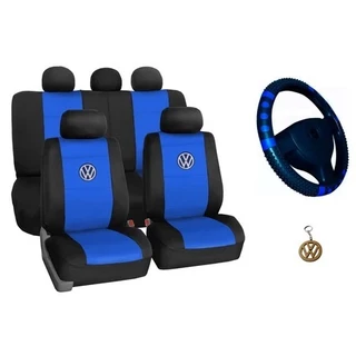 Kit Capa de Banco Automotivo Couro Carro Gol Fox Voyage Polo Golf Crossfox Santana