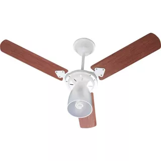Ventilador De Teto Tron Marbela 3 Pás Luminária Branco/Verniz