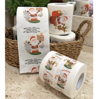 Papel higiênico natalino papel de natal rolo de papel para banheiro