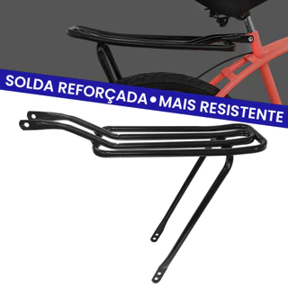 Bagageiro Articulado Reto Garupa Bicicleta Aro 20 24 26 Preto