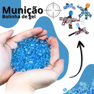 Kit 5 10 Mil Bolinhas Gel Hidrogel Azul 7-8mm Bolas Orbeez Cristal BBs Brinquedo Tipo Nerf Arminha Refil