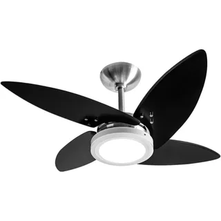 Ventilador De Teto Tron Azzam 4 Pás LED 130W Preto/Alumínio