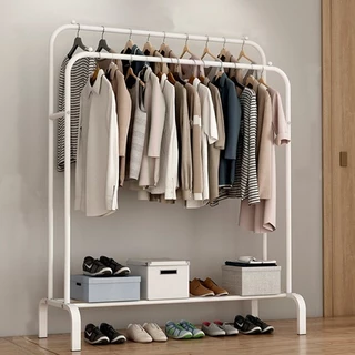 Arara de Roupa Cabideiro Duplo com Sapateira Closet