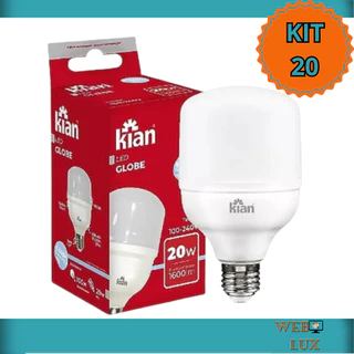 Kit 20 Lampada LED 20w Luz Forte Alta Potência Branca Fria 6500k Bivolt Galpão Area Externa