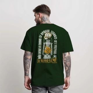 T-Shirt Masculina A Chama da Fé Lamparina Camiseta 100% Algodão