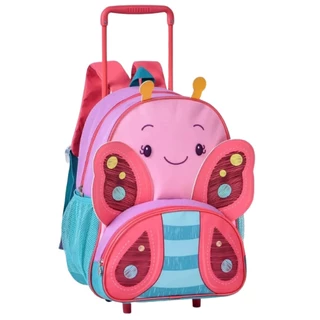 Mochila de Rodinhas Infantil para Criança Clio Pets Lançamento Borboleta Rosa