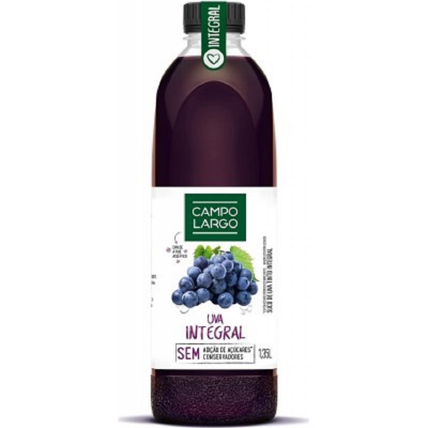 Suco De Uva Integral Sem Açúcar 100% Suco Campo Largo 1,35l | Shopee Brasil