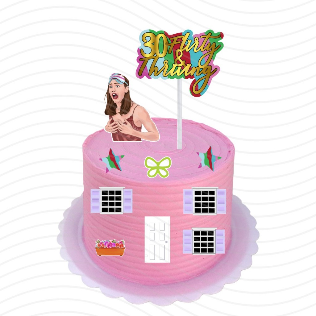 Topo de Bolo Cake Topper Filme De Repente 30 anos Trintei Casinha Jenna ...
