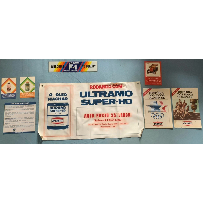 Kit de propagandas do posto Atlantic anos 70/80 + calendário de brinde ...
