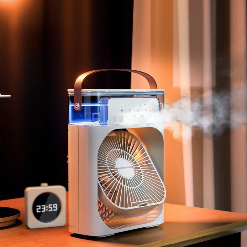 Mini Ar Condicionado Ventilador Portátil Climatizador Umidificador Com Led Entrada USB 600ML
