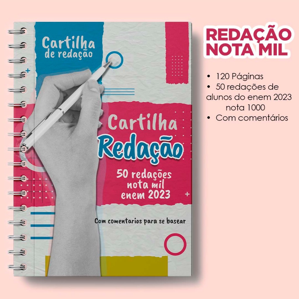 Apostila Cartilha de Redação 50 redações nota mil ENEM 2023 com ...