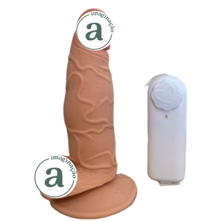 Modelo "Glow" com vibrador e ventosa - Prótese Peniana/Dildo/Consolo/Silicone/Pênis/Pinto em Oferta na Shopee