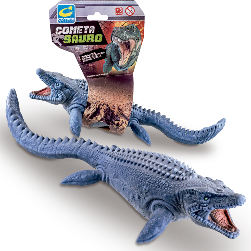 Dinossauro Brinquedo Mosassauro Premium Grande - Vinil Macio Azul 30cm ...