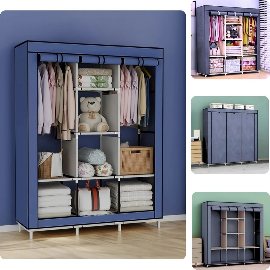 Guarda-Roupa Portátil Desmontável Organizador para Solteiro e Casal