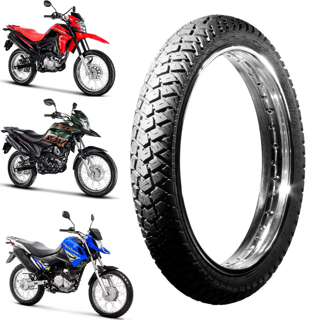 Pneu Dianteiro 90/90-19 At100 Moto Nxr Bros 125 150 160 Xre 190 Yamaha ...