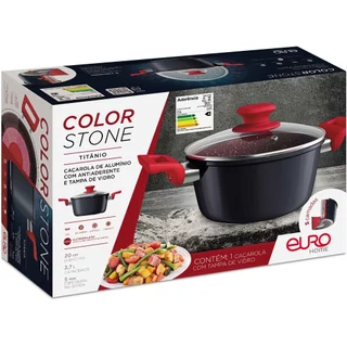 CAÇAROLA COLORSTONE 20 CM TITANIO - EURO HOME