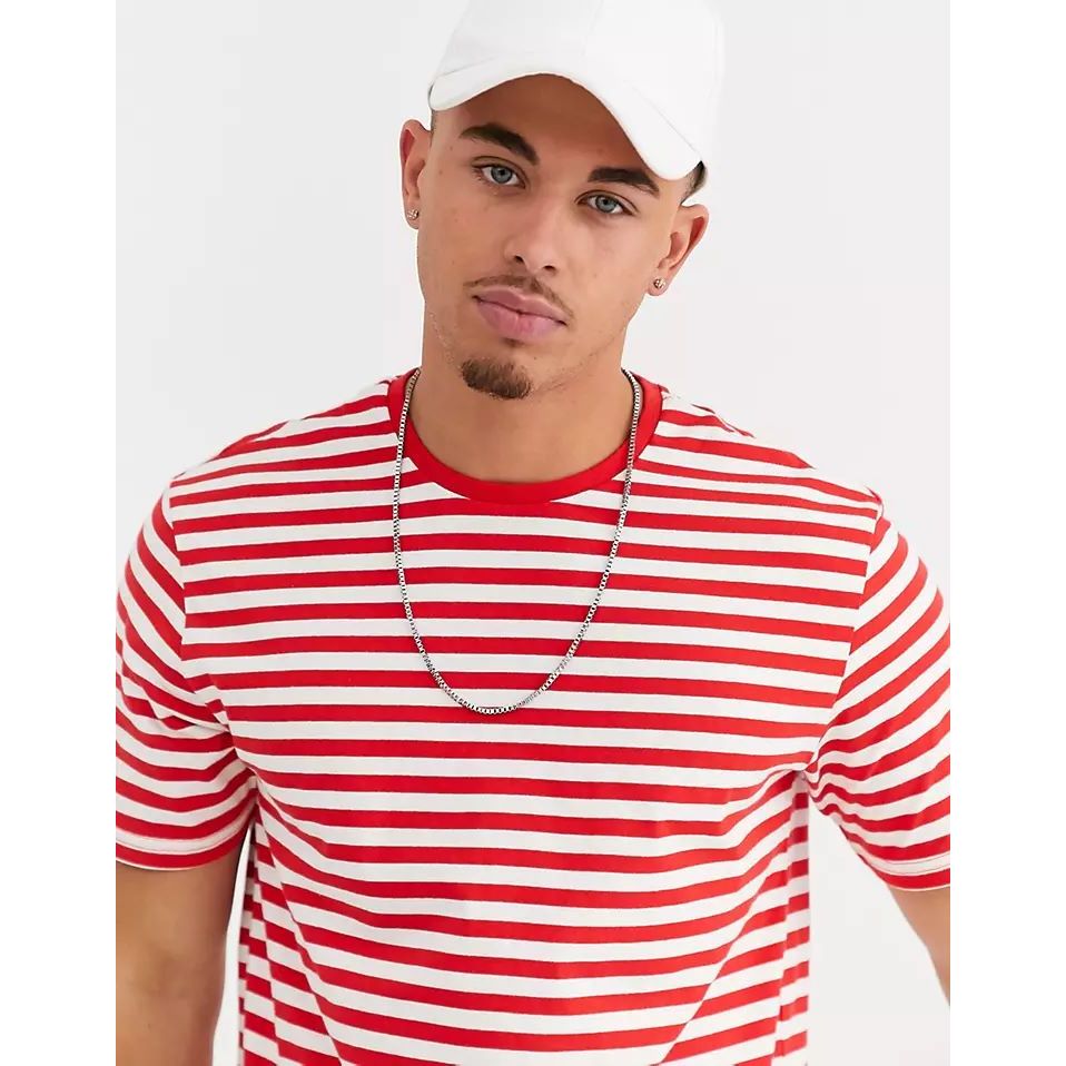 CAMISETA LISTRADA VERMELHA E BRANCA LISTRAS BÁSICA MALANDRO | Shopee Brasil