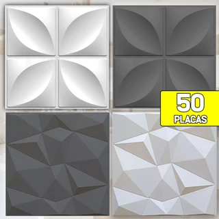 50 Placas - 16 placas 3D PVC 25X25