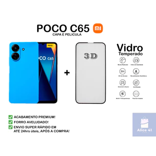Capa Capinha Aveludada Para Poco C65 + Película 3D