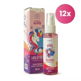 Kit 12 Gloss Reparador Capilar Unicórnio 60ml Belkit em Oferta na Shopee