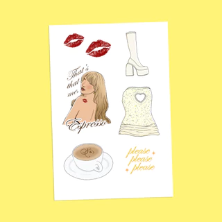 Adesivos Cartela de Adesivos Sabrina Carpenter (fanarts)