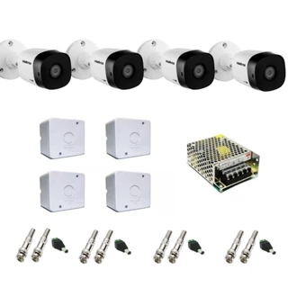 Kit 4 Câmeras Intelbras 1120b, Caixa Organizadora E Acessórios