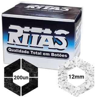 Botao de Pressao Ritas 12mm Caixa com 200un