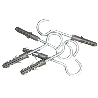 25 Ganchos e Buchas de 6 mm Kit Gancho Pitão Aberto para Fixação Instalações