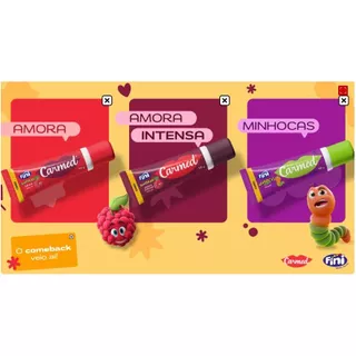 kit Carmed Fini - Amoras, Amora Intensa, Minhocas 10g