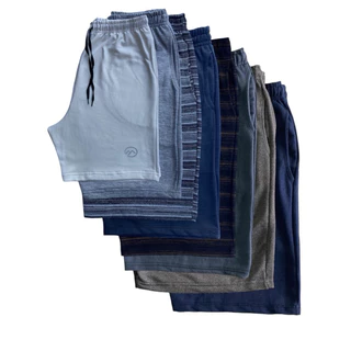 Kit com 4 e 3 Bermuda Masculina de Moletom Básica e Casual