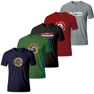 Kit 5 Camisas Camisetas Masculina 100% Algodão Plus Size G1 ao G6