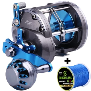 Carretel de pesca Sougayilang Tambor Fundido Engrenagem de Corrico rasio 4.1 : 1 Roda de Arremesso Para Barco Ao Ar Livre Mar?tima