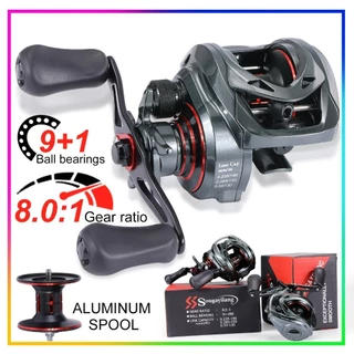 Carretel de pesca Sougayilang Rolamentos de esferas 9+1BB Relação de engrenagem 8.0:1 Carretel de fundição