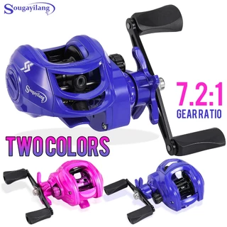 Sougayilang carretel de fundição de isca de pesca 7.2:1 rolamento de esferas de aço inoxidável adequado para água do mar/água doce - 2 cores