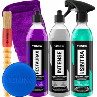 Kit Limpador e Renova Plástico Interno e Externo Sintra Fast Intense Restaurax Vonixx