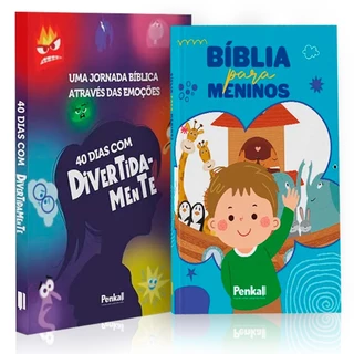 Kit Devocional | 40 Dias Com Divertidamente + Bíblia Infantil do Menino | Explorando a Fé Através das Emoções