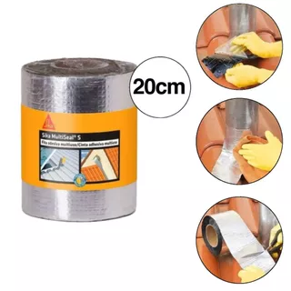 Fita Manta 20cm x 10mts Aluminio Telhado lajes Calhas Veiculos
